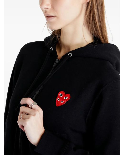 COMME DES GARÇONS PLAY Black Double Heart Zip Hoodie