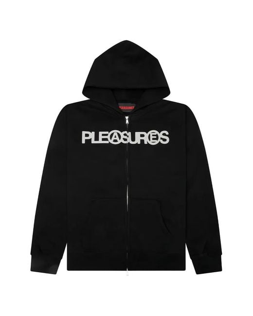Pleasures Black Zip-Up Hoodie for men