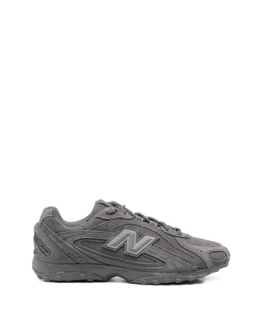 New Balance Gray 204L Logo-Patch Sneakers