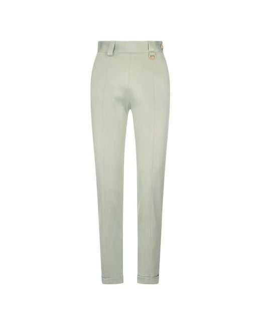 Chloé Green Pressed-Crease High-Waisted Trousers
