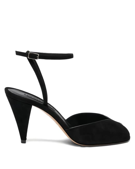 Casadei Black 75Mm Ankle-Strap Peep-Toe Heeled Pumps