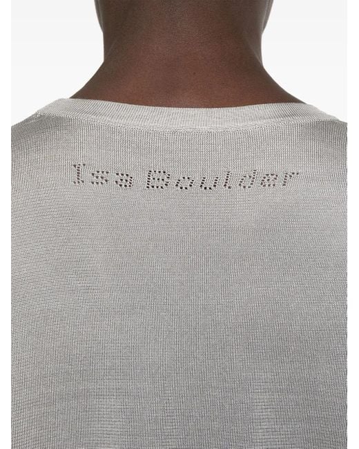 Isa Boulder Gray Fine-Knit T-Shirt for men