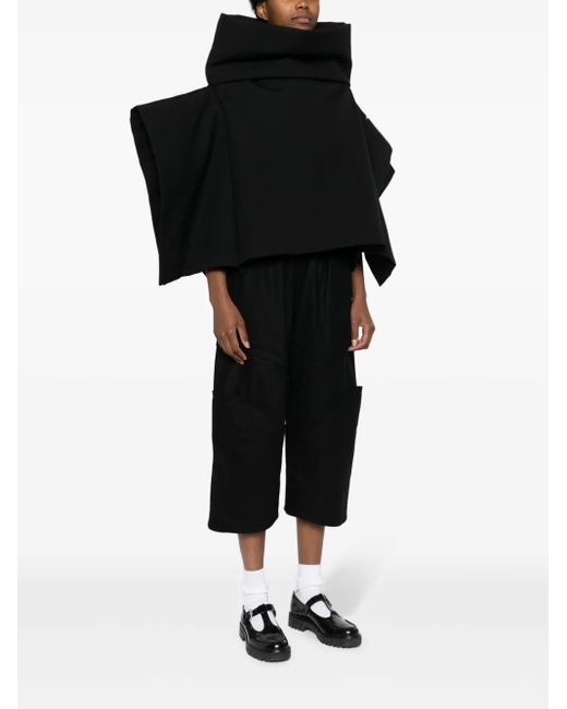 Comme des Garçons Black Draped Wool Cape