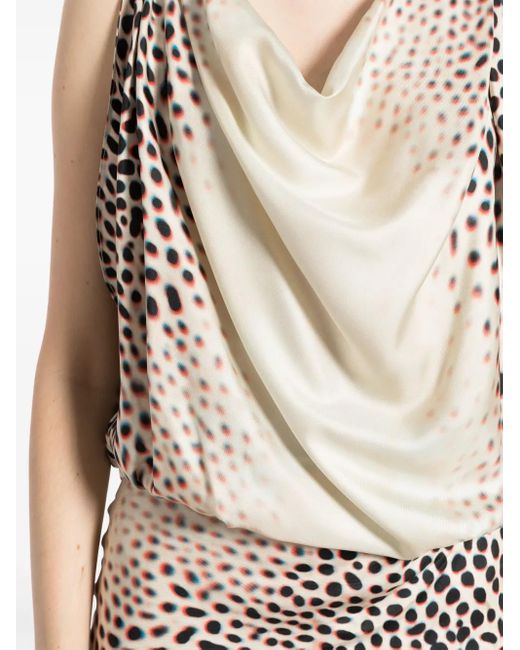 Roberto Cavalli Zijden Jurk Met Luipaardprint in het White