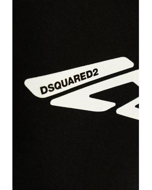 DSquared² Black Logo-Print Mini Dress