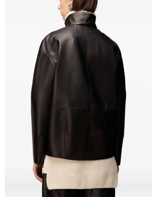 RETORI Black Cocoon-Shaped Lambskin Jacket