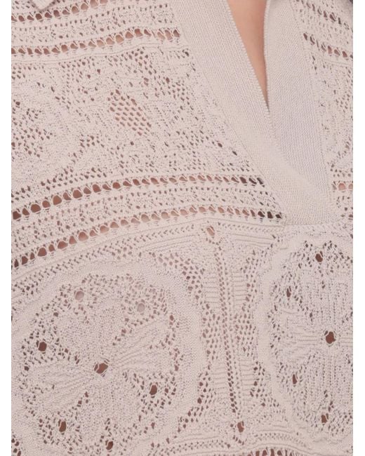 D.exterior Pink Crocheted Blouse