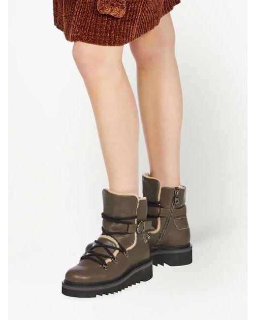 Ferragamo Brown Lace-Up Leather Boots