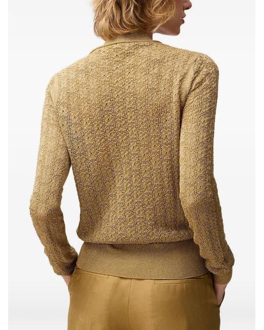 RETORI Natural Jacquard-Knit Cardigan