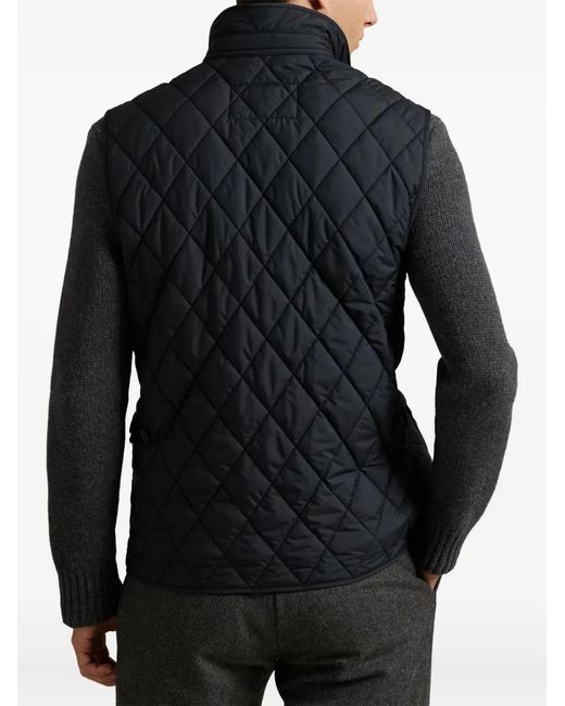 Polo Ralph Lauren Blue Quilted Logo-Patch Gilet for men
