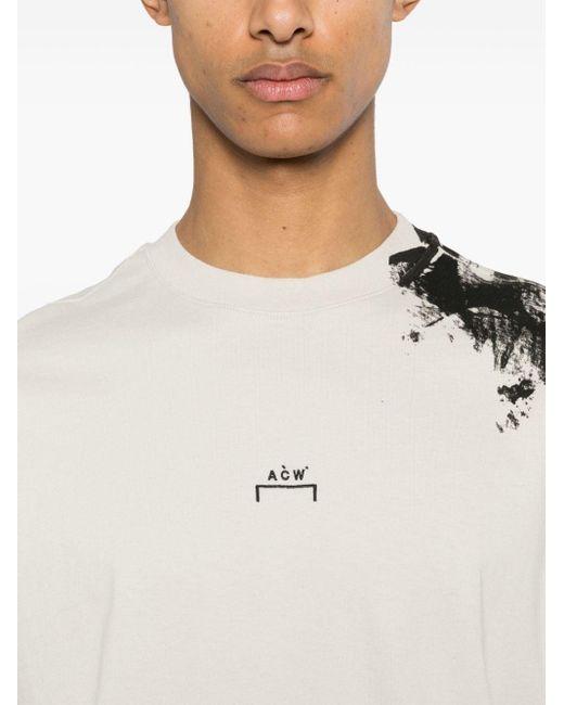 A_COLD_WALL* White Brushstroke Cotton T-shirt for men