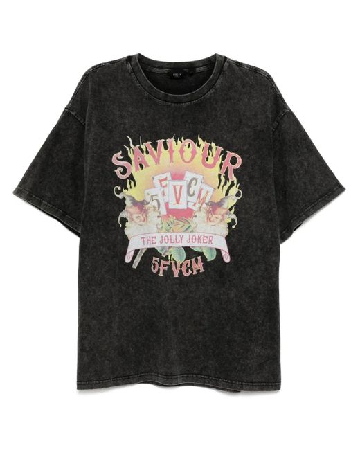 メンズ FIVE CM グラフィック Tシャツ Black