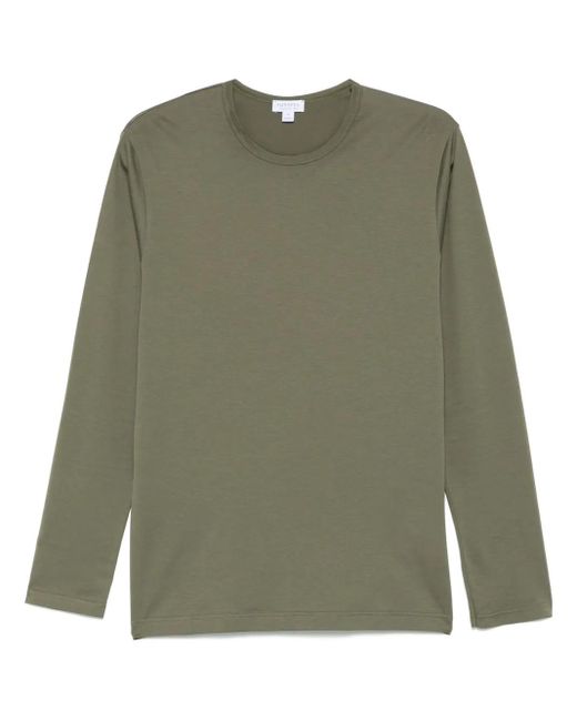 Sunspel Green Cotton T-Shirt for men