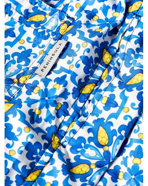 Peninsula Blue Cala Felce Drawstring Swim Shorts for men