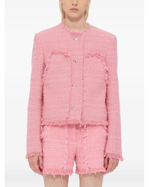 MSGM Pink Frayed Jacket