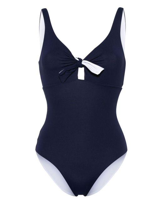Fisico Blue Knot-detail Reversible Swimsuit