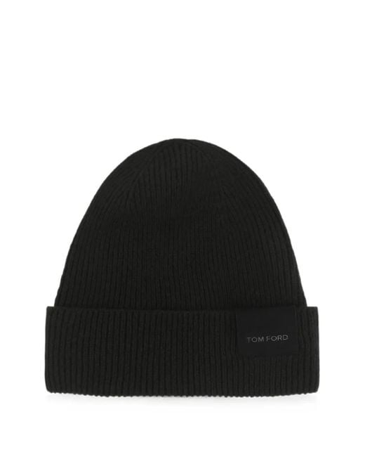 Tom Ford Beanie Mit Logo-Patch in Black für Herren