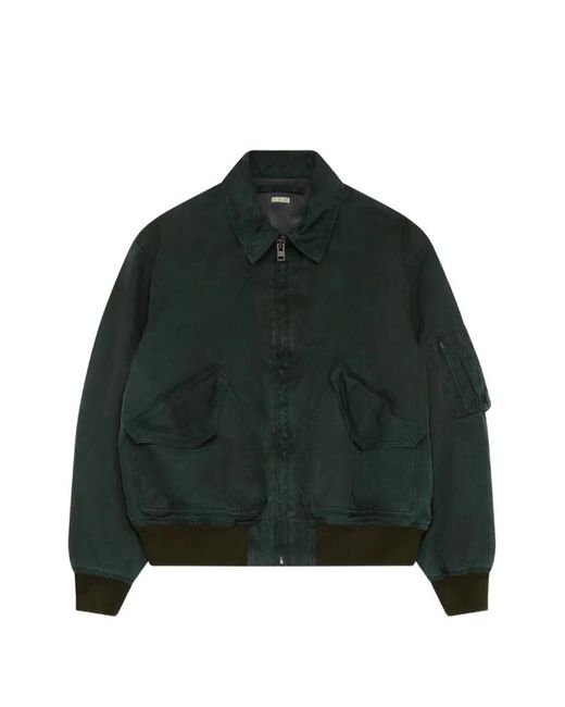 A.PRESSE Green Pocket Zip Jacket for men