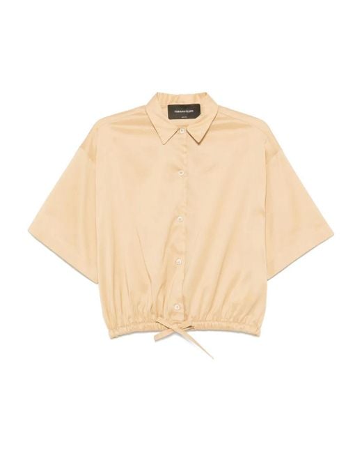 Fabiana Filippi Blouse Met Trekkoord in het Natural