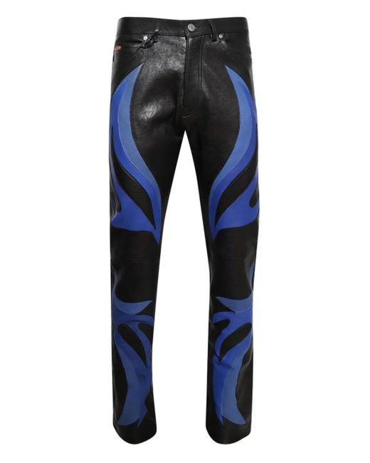 Martine Rose Blue Leather Trousers for men
