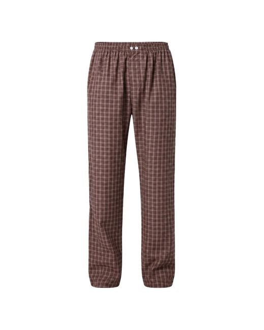 Tekla Brown Serra Check Pyjamas for men