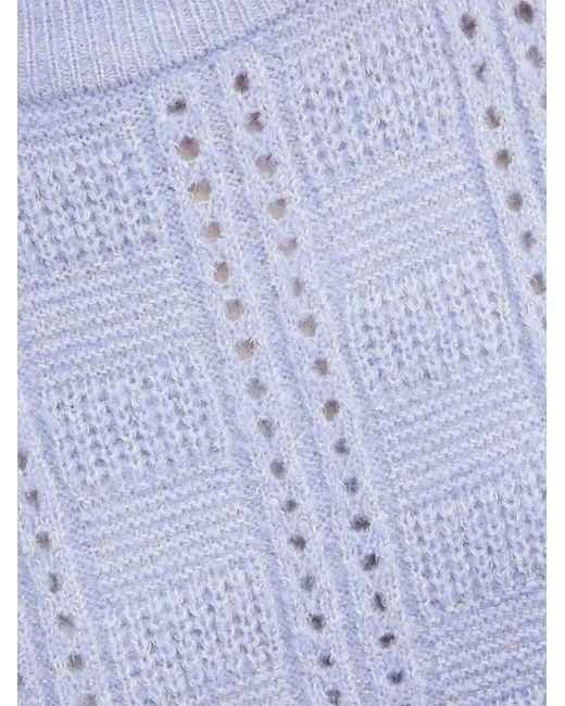 Silvian Heach Blue Openwork Long Sleeve Knitwear