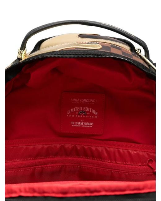 Sprayground Gray Shark Mouth Checkered Backpack for men