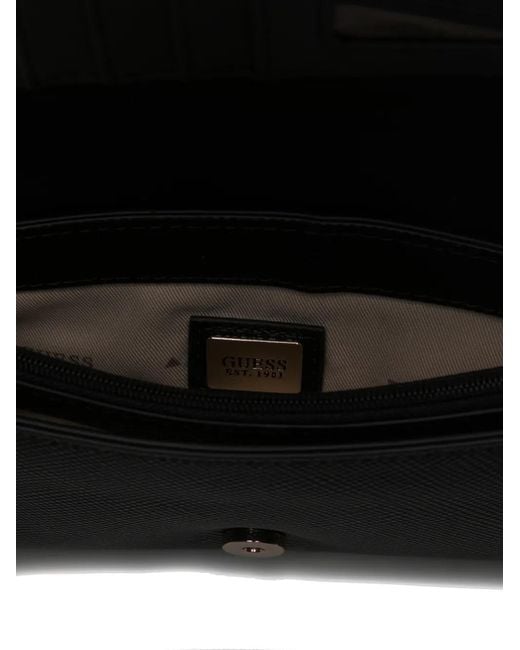 Guess Black Pochette Noelle À Plaque Logo