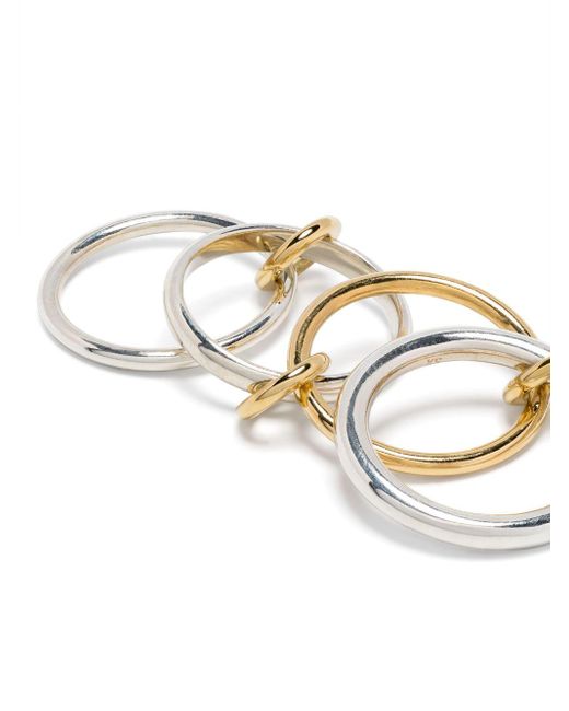 Spinelli Kilcollin Metallic 18kt Yellow Gold Vermeil And Sterling Silver Linked Rings