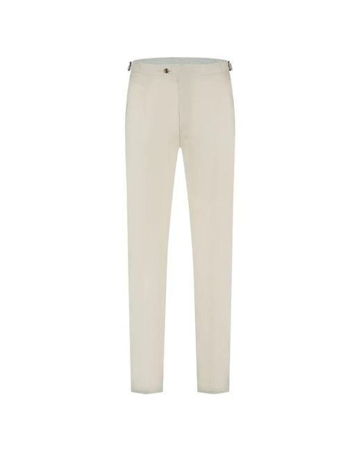 Luigi Borrelli Napoli White Adjuster-Detail Tailored Trousers for men