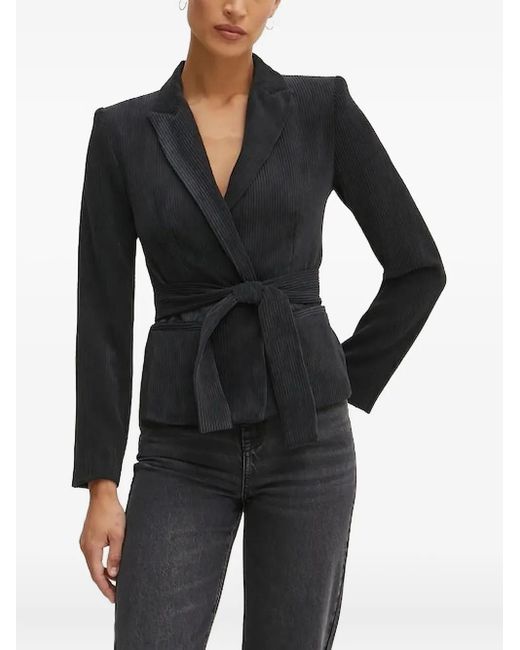ARMANI EXCHANGE Black Corduroy Belted Blazer