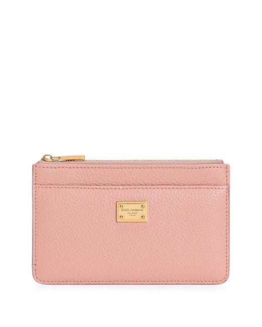 Dolce & Gabbana Pink Calfskin Card Holder