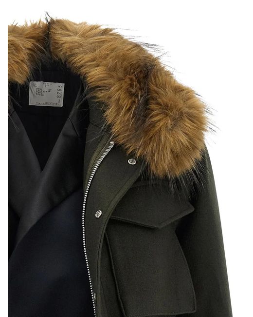 Sacai Black Zip-Fastening Jacket