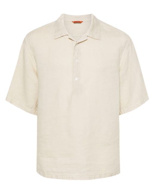 Barena White Short-sleeve Linen Shirt for men