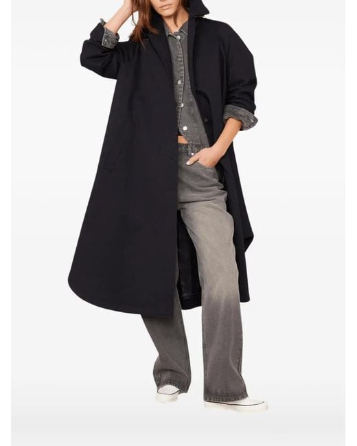 Officine Generale Black Freya Single-Breasted Wool Coat