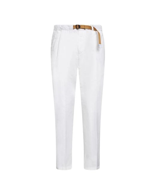 White Sand White Belted Trousers for men