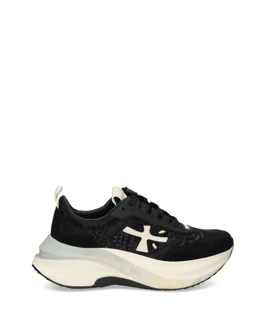 Premiata Black Hill Logo Detail Sneakers