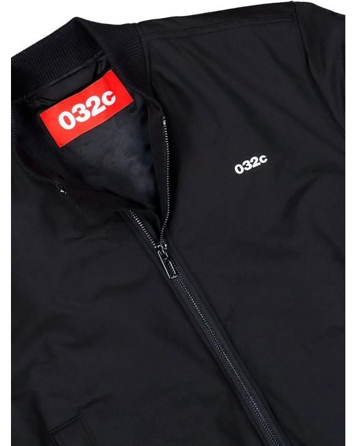 032c Black Zip-Up Bomber Jacket for men