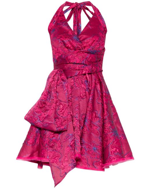 Talbot Runhof Pink Lombino Mini Dress