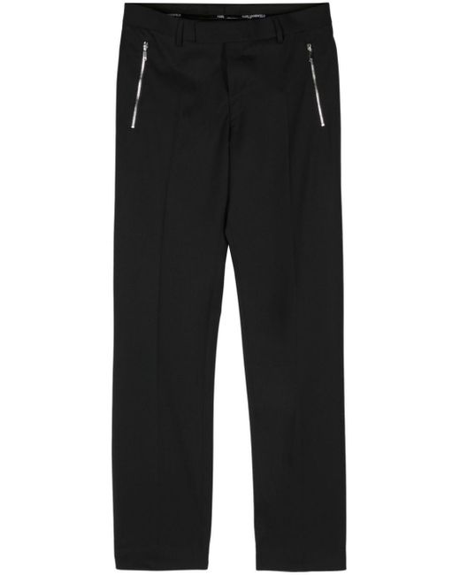 Karl Lagerfeld Black Mid-rise Tailored Trousers for men