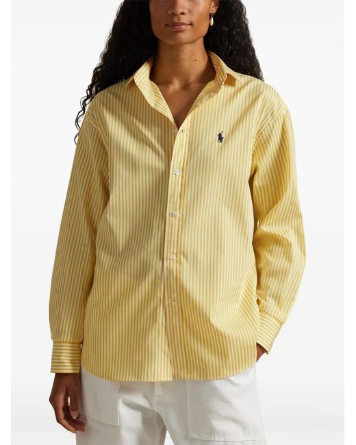 polo ralph lauren yellow dress shirt Polo Ralph Lauren: Yellow 'The Iconic Oxford' Shirt