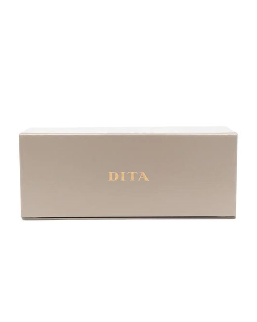 Dita Eyewear Gray Logo-Print Square-Frame Sunglasses