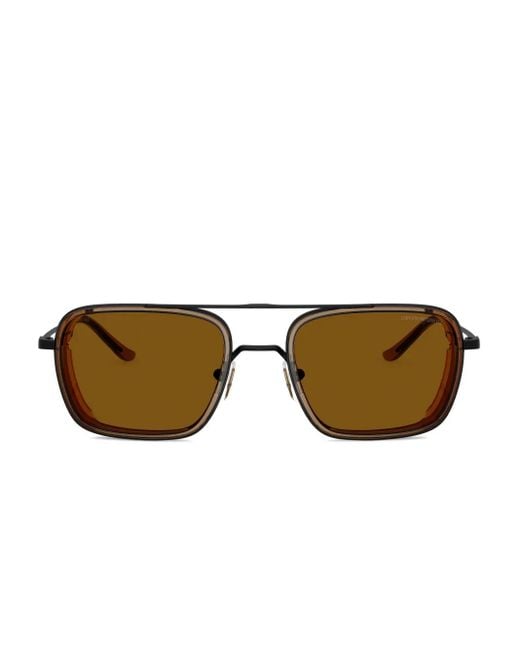 Emporio Armani Brown Pilot-Frame Sunglasses for men