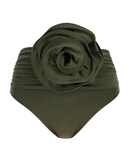 Magda Butrym フローラル ハイウエスト ビキニボトム Green