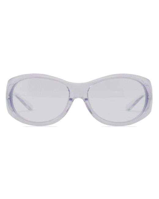 Courreges Gray Hybrid 01 Oval-frame Sunglasses