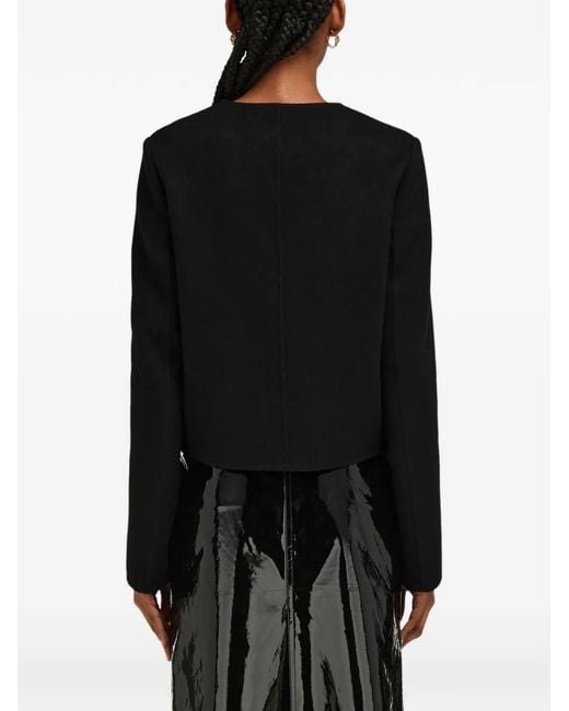 Ferragamo Black Wool And Cashmere Gancini Jacket