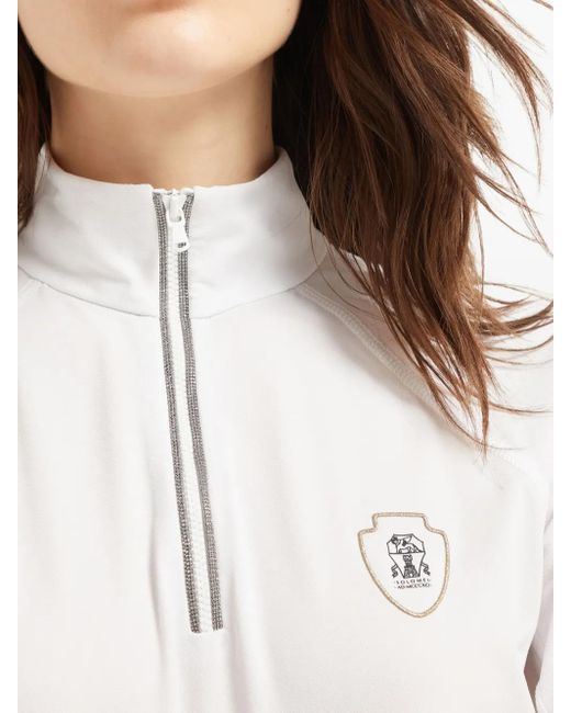 Brunello Cucinelli White Logo-Patch Jersey