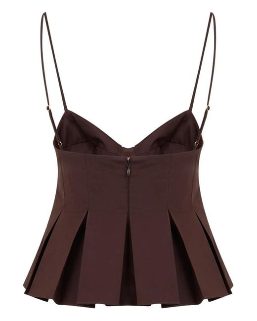 Clea Brown Iris Pleat Top