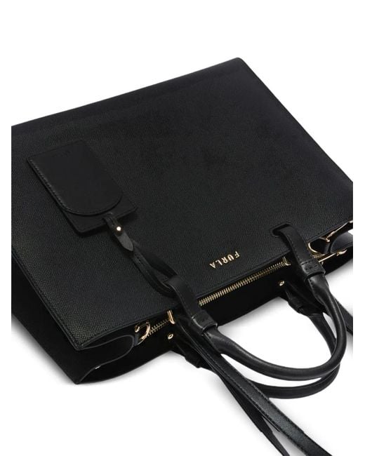 Furla Black Large Deva Logo-Lettering Tote Bag