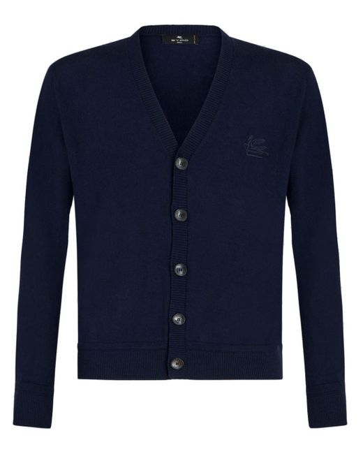Etro Blue Knitted Cardigan for men